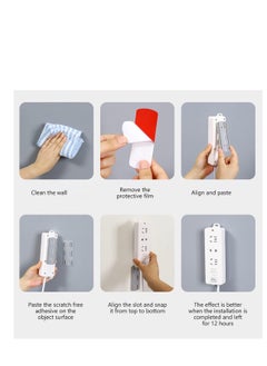 Y&D Self-Adhesive Desktop Socket Fixer, Wall Mount Bracket Power Strip Holder Punch Free Stand for WiFi Router Kitchen Home and Office, Grey, 15Pcs  - Image 5