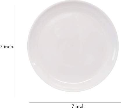 URMILA PLASTIC, Plastic Round Plate 7" Quarter Plate (Set of 12, White) - Image 3