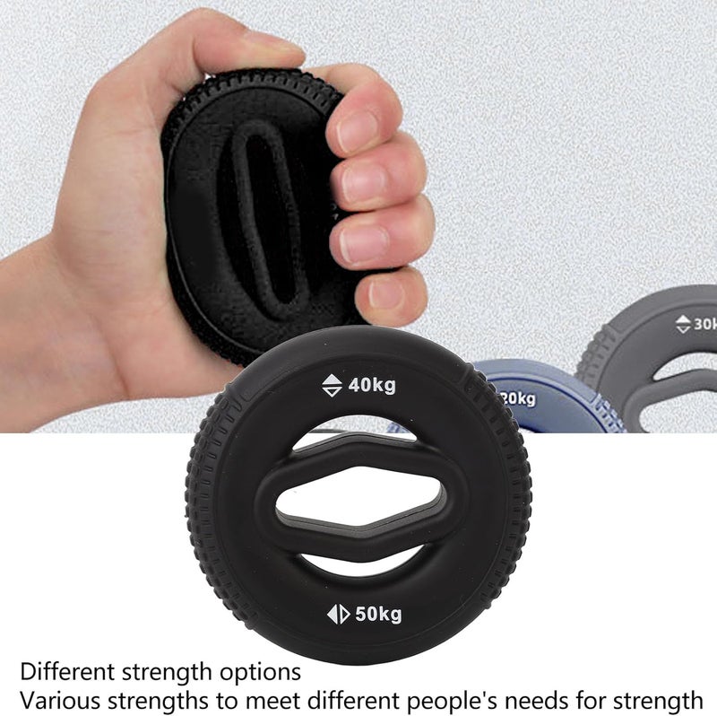 klarako Hand Grip Strengthener, 40 to 50KG Silicone Grip Trainer Anti Slip Strength Training Ring for Finger and Forearm Exercise Grip Trainer for Rock Climbing - Image 3