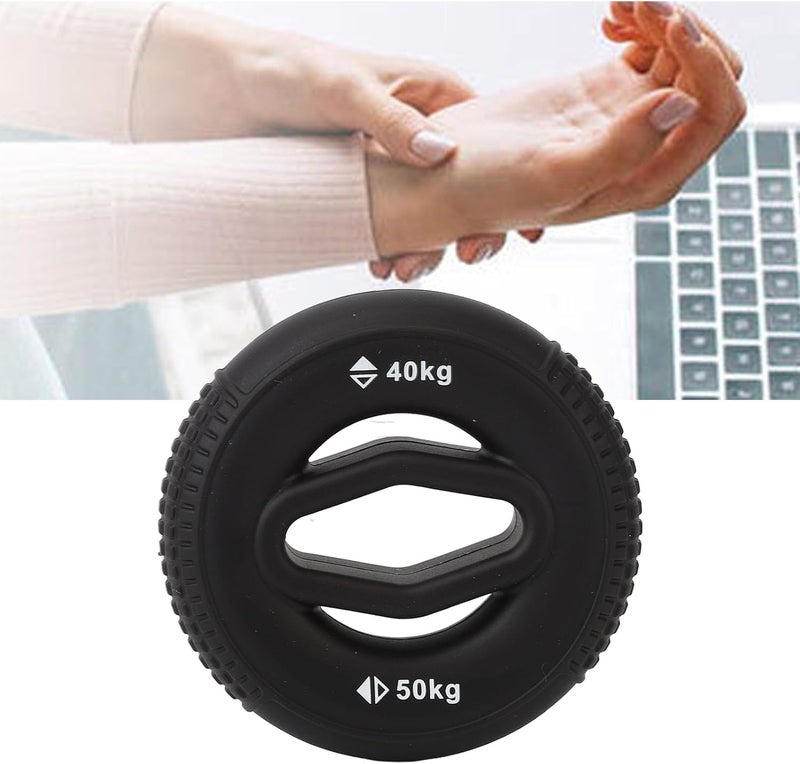 klarako Hand Grip Strengthener, 40 to 50KG Silicone Grip Trainer Anti Slip Strength Training Ring for Finger and Forearm Exercise Grip Trainer for Rock Climbing - Image 5