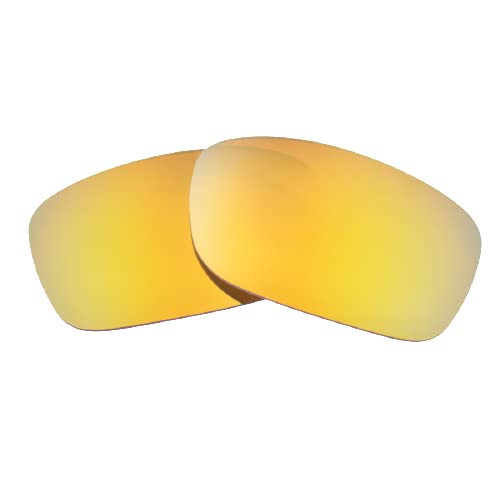 LenzFlip Polarized Replacement Lenses for Oakley Fives Squared Sunglasses - Crafted in USA - Brown Polarized with 24K Gold Mirror - Image 1