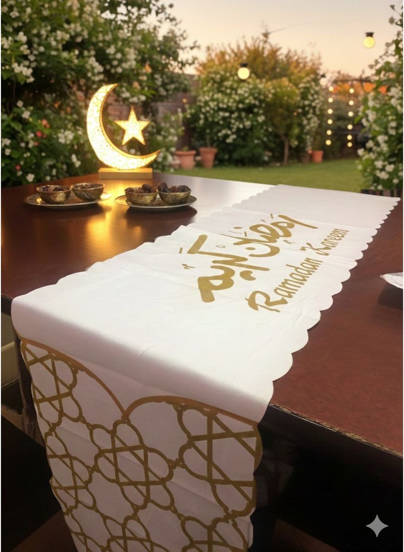 مفرش طاولة رانر رمضان خامة جوبلان بتصميم مميز مقاس 240*35 سم - Image 2