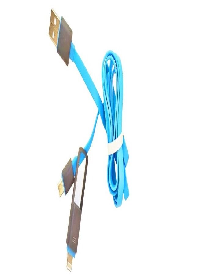 Touch 2in1 Micro USB and lighting Fast Charging And Data Transfer Cable blue 