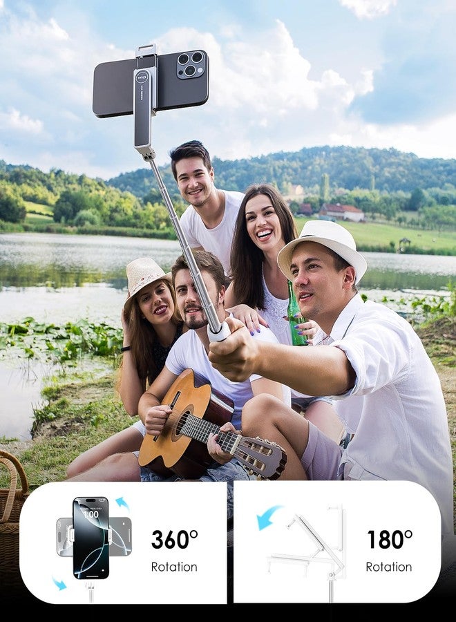 Viozon Aluminum Alloy Wireless Selfie Stick Tripod with Detachable Remote, Lightweight Extendable Phone Stand Compatible with 4–7" iPhone & Android Smartphones - Image 4