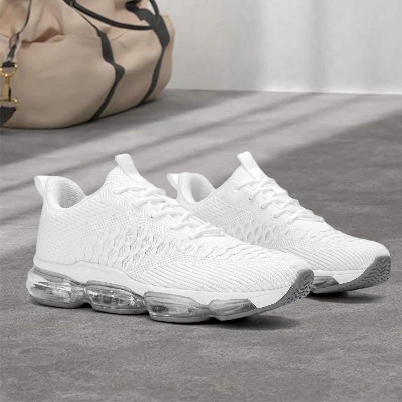 Socviis Men's Air Cushion Running Shoes Breathable Tennis Fashion Sneakers Non Slip Workout Casual Sport Shoes Gym Training Comfortable Walking Shoes White - Image 3