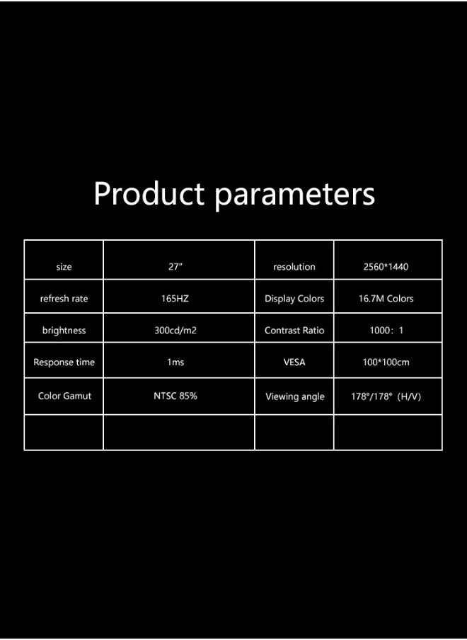 27 Inch Gaming Monitor, Pane IPS, 165Hz Refresh Rate, 1ms Response Time, AMD FreeSync (NVIDIA G-Sync Compatible) Flat screen with lifting base. - pzsku/Z9FAF8F9AA9D75ABED80FZ/45/_/1740644680/b477eaa7-5fa6-4c0b-bd43-ce66f188589b