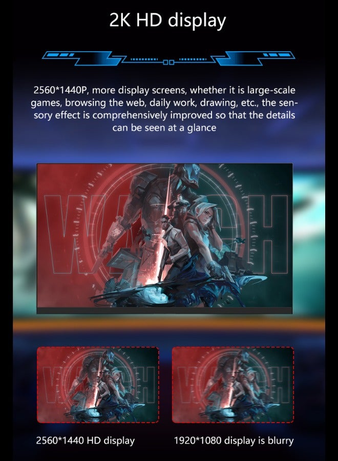 DEADSKULL 27 Inch Gaming Monitor, Pane IPS, 165Hz Refresh Rate, 1ms Response Time, AMD FreeSync (NVIDIA G-Sync Compatible) Flat screen with lifting base. - Image 5