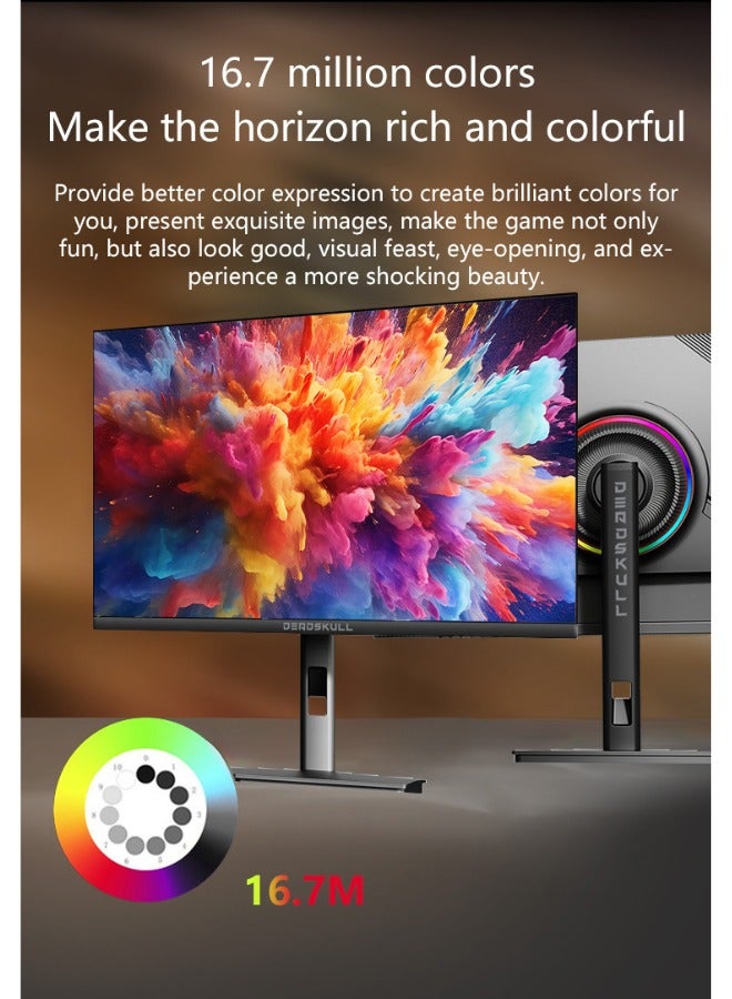 DEADSKULL 27 Inch Gaming Monitor, Pane IPS, 165Hz Refresh Rate, 1ms Response Time, AMD FreeSync (NVIDIA G-Sync Compatible) Flat screen with lifting base. - Image 4