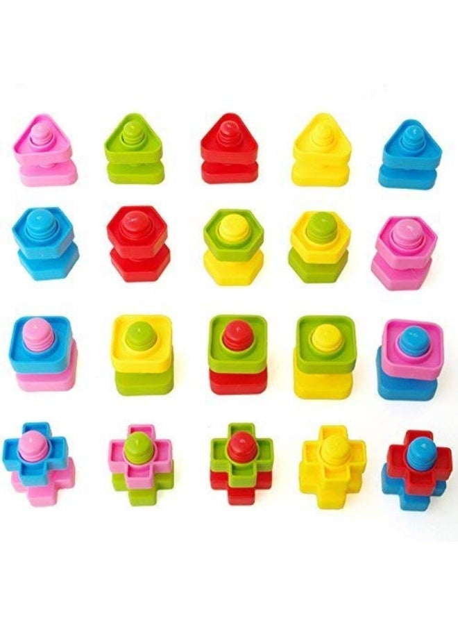 RAINBOW TOYFROG لعبة قوس قزح تويفروغ - صواميل وبراغي عملاقة للأطفال - 40 برغي مشغول مع حقيبة تخزين وكتاب - ألعاب علاجية للأطفال والرضع - تطوير المهارات الحركية الدقيقة من خلال اللعب - Image 3
