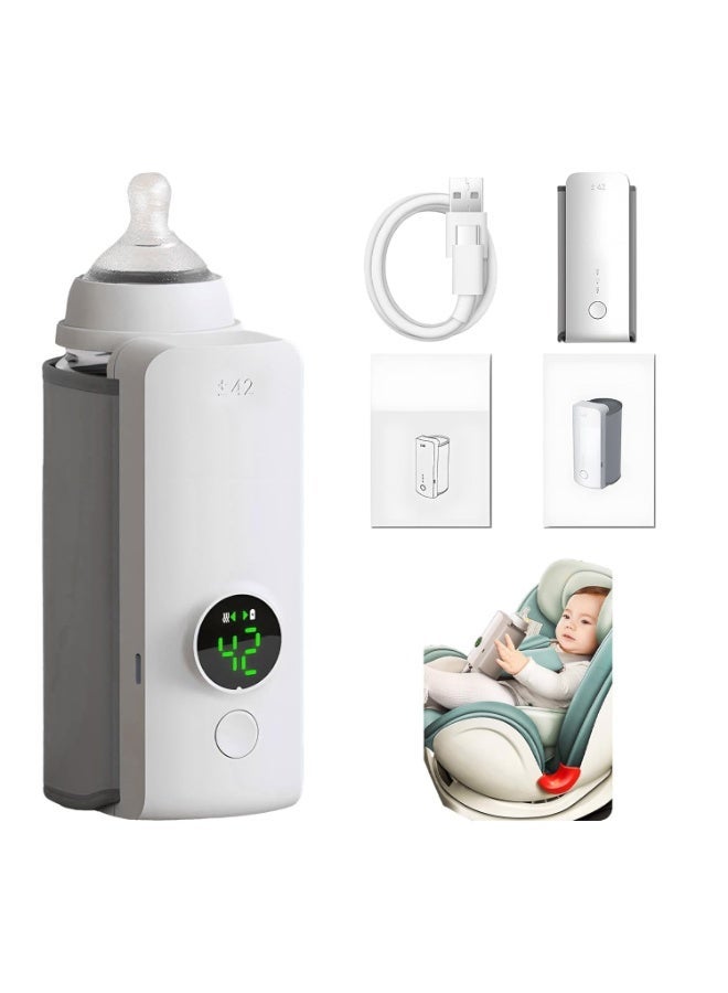 Portable Baby Bottle Warmer, Instant Baby Bottle Warmer Breast Milk Bottle Warmer, Travel Essential, Battery Powered, Fast Heating, With Temperature Display, Warms Milk Without Adding Water, Allowing Your Baby to Be Fed Comfortably Anytime, Anywhere. - Image 1