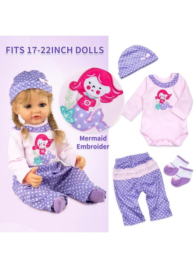 Pedolltree 8 Pcs Reborn Baby Girl Doll Clothes Outfit Accessories With Backpack Fit For 17-22 Inch Reborn Doll Newborn Baby Girl - Image 4