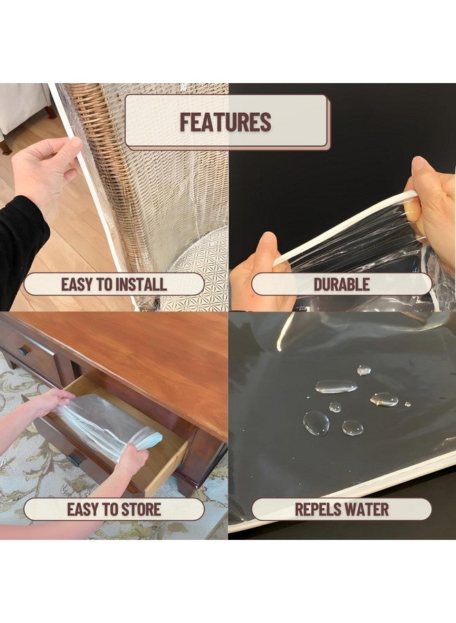 Evelots Dining Room/Kitchen Chair Cover/Protector-4 Pack- Heavy Duty Clear PVC Vinyl-No Dust/Spill/Pet Hair/Pet Claws, Easy Clean Slipcover - Image 5