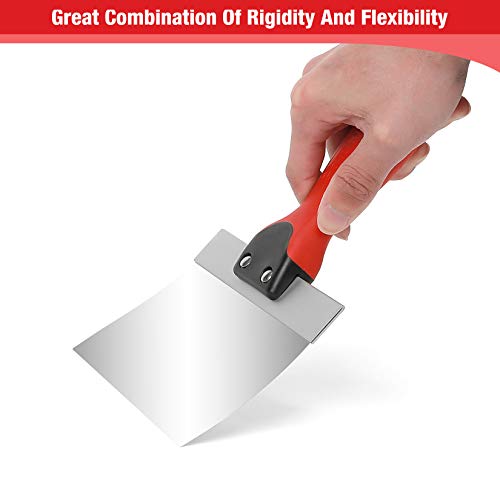 Goldblatt مجموعة سكاكين جدران جافة Goldblatt، 5 قطع من الفولاذ المقاوم للصدأ - تشمل - 6''، 8''، 10''، 12''، 14'' أدوات، مثالية لتغطية مفاصل الجدران الجافة، والتشطيب والترقيع - Image 3