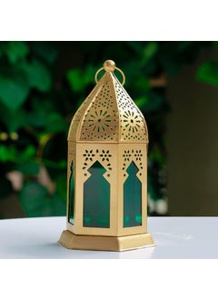 Blue Well Overseas Blue Well Overseas Iron Unique Collection Decorative Hanging LanternLamp With TLight Candle Set of 2 Rajasthani Matci Gold  - Image 2