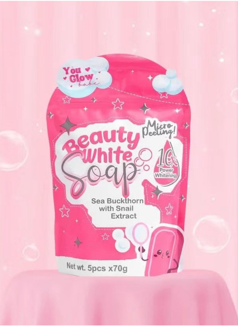 You Glow Babe Beauty white Soap sea Buckthorn with snail Extract(5pcsx70gm =350GM)  - Image 1