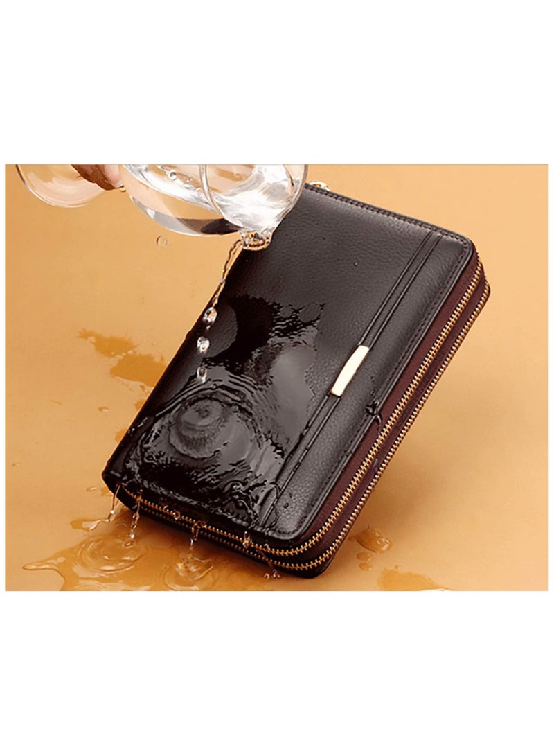 Rscy Mens Wallet Long Purse Leather Clutch Large Business Handbag Phone Card Holder Case Gift for Men Father Son Husband Boyfriend - Image 5