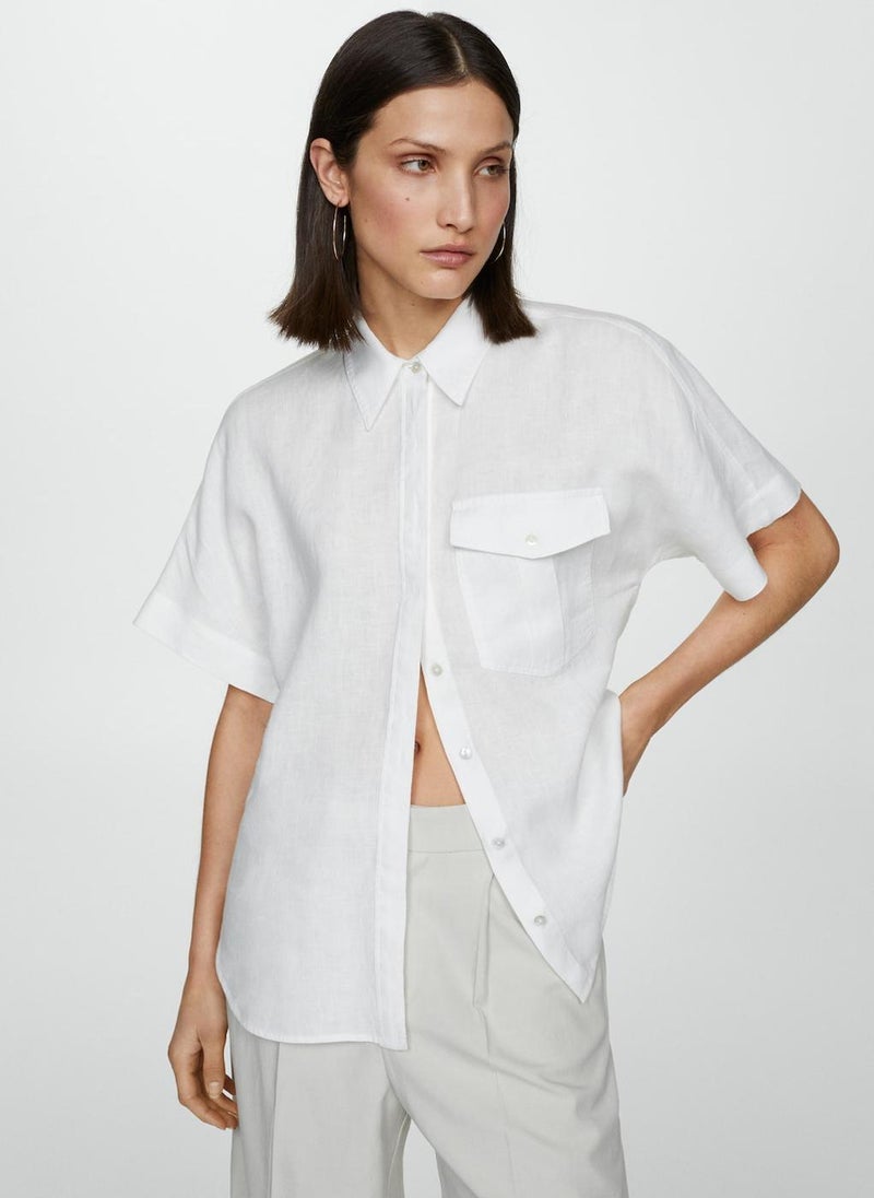 MANGO - Pocket Linen Shirt - Image 1