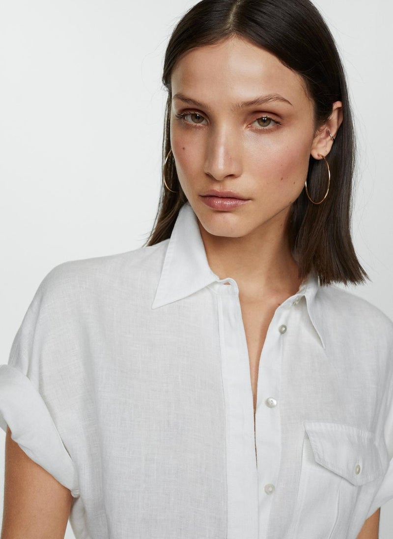 MANGO - Pocket Linen Shirt - Image 1