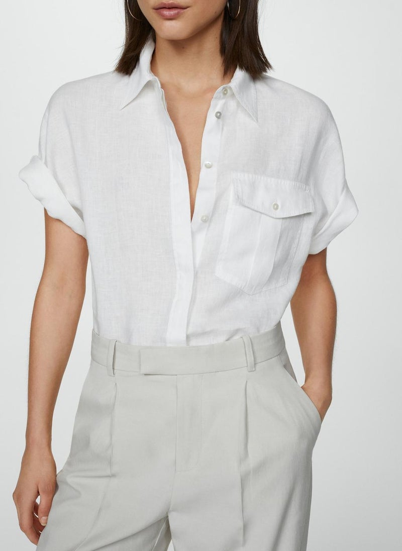 MANGO - Pocket Linen Shirt - Image 1