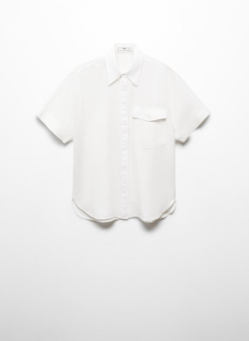 MANGO - Pocket Linen Shirt - Image 1