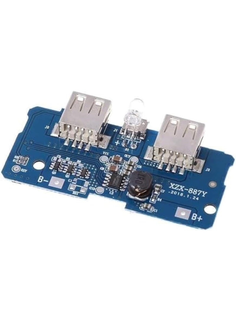 Power Bank Module with Dual USB 5V 2A and LED Lamp