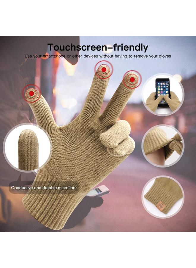 KOWVOWZ Winter Cap for Men and women, Winter Beanie Hat Scarf Touchscreen Gloves Set, 3-in-1 Mens&women Neck Scarves Glove Hat Set for Men and Women - Image 5