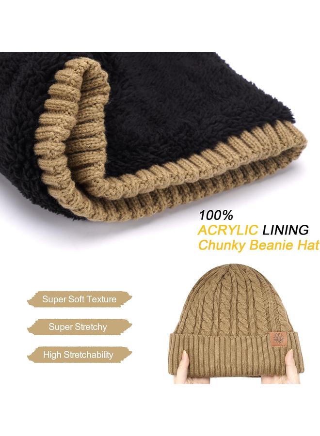 KOWVOWZ Winter Cap for Men and women, Winter Beanie Hat Scarf Touchscreen Gloves Set, 3-in-1 Mens&women Neck Scarves Glove Hat Set for Men and Women - Image 3