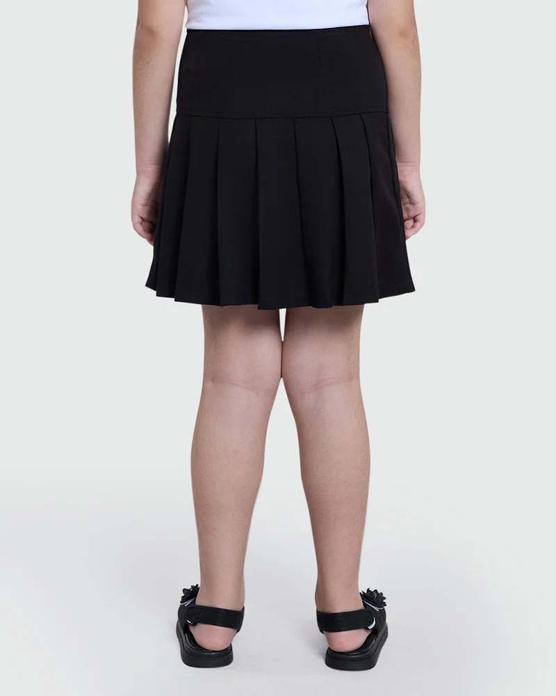 Ovs Caviar Black Pleated Skirt For Girls