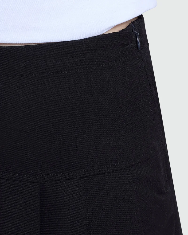 Ovs Caviar Black Pleated Skirt For Girls