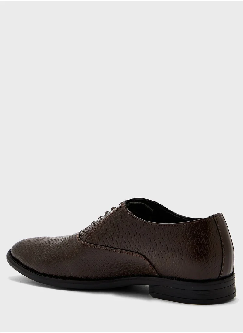 Robert Wood Snake Print Formal Lace Ups