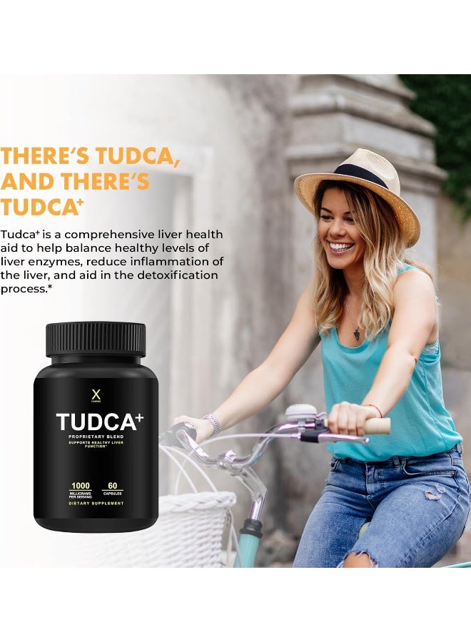 HUMANX TUDCA+ 1000mg (Tauroursodeoxycholic Acid) Powerful Serving Size - Liver Health Aid for Detox and Cleanse - Vegan, Non GMO - USA Made Easy to Swallow Capsules - Tudca Bile Salt Supplement Powder - Image 4