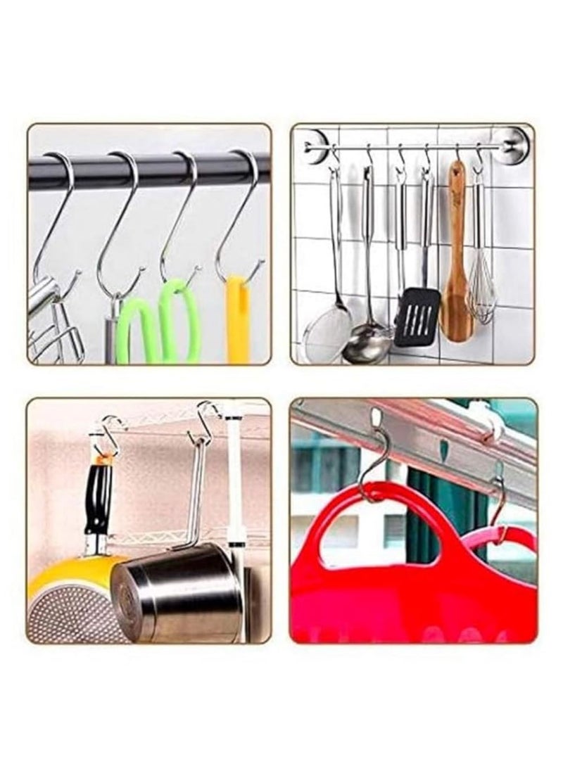 EDANUST EDANUST 3inch S Hooks Stainless Steel for BedroomStorage RoomOfficeBathroomShowroomShop Kitchen Hangers and Multiple uses 3inch5mm 12pcs  - Image 4