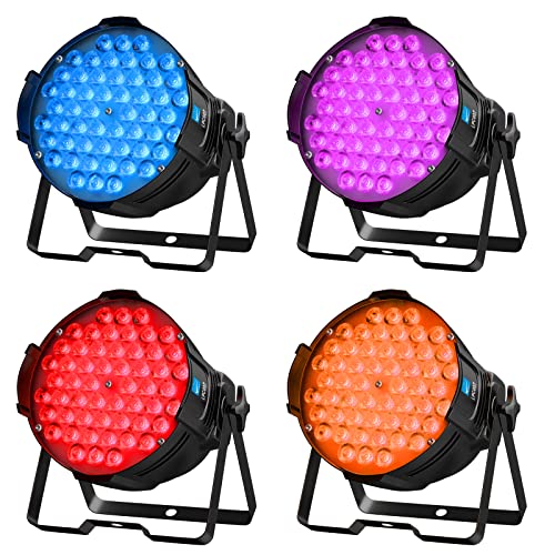 Big Dipper LED Stage Lights Par Lights 54X3W RGB MultiColor Bright Lighting with DMX Sound Activated MasterSlave Uplights for DJ Event Concert Club Church 4 Pack - Image 1