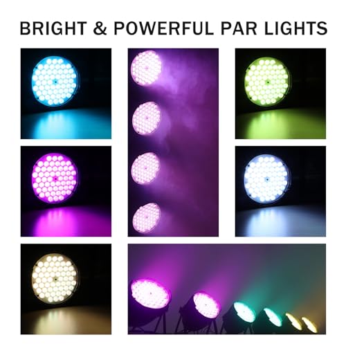 Big Dipper LED Stage Lights Par Lights 54X3W RGB MultiColor Bright Lighting with DMX Sound Activated MasterSlave Uplights for DJ Event Concert Club Church 4 Pack - Image 3