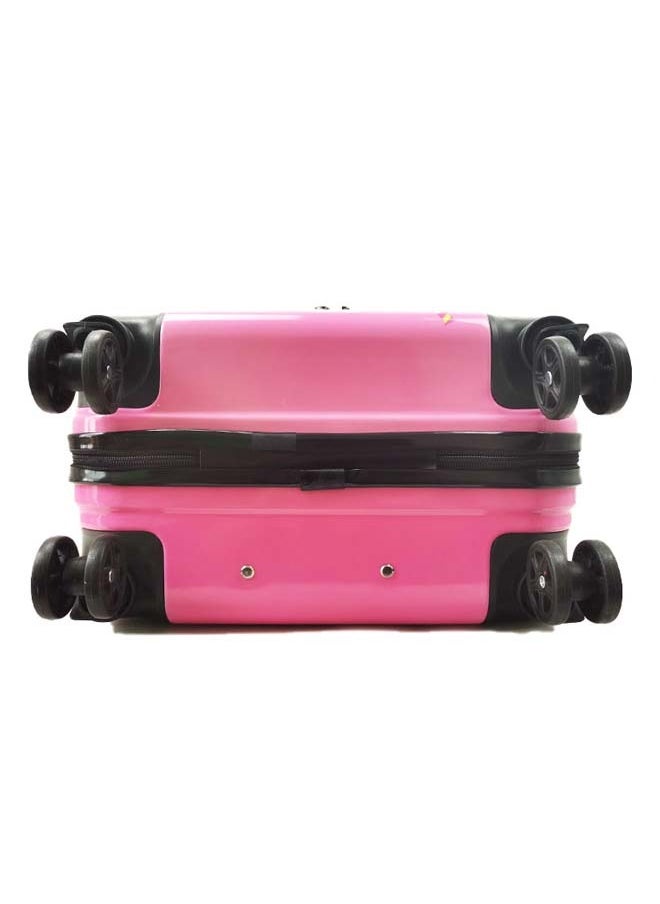 Reflection - Kids Embossed Hard Luggage Suitcase, Lightweight Trolley Bag with 360° Spinner Wheels Pink, 18 inches - Image 1