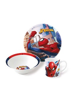 Disney 3-Piece Spiderman Streets Ceramic Dinner Set  - Image 1