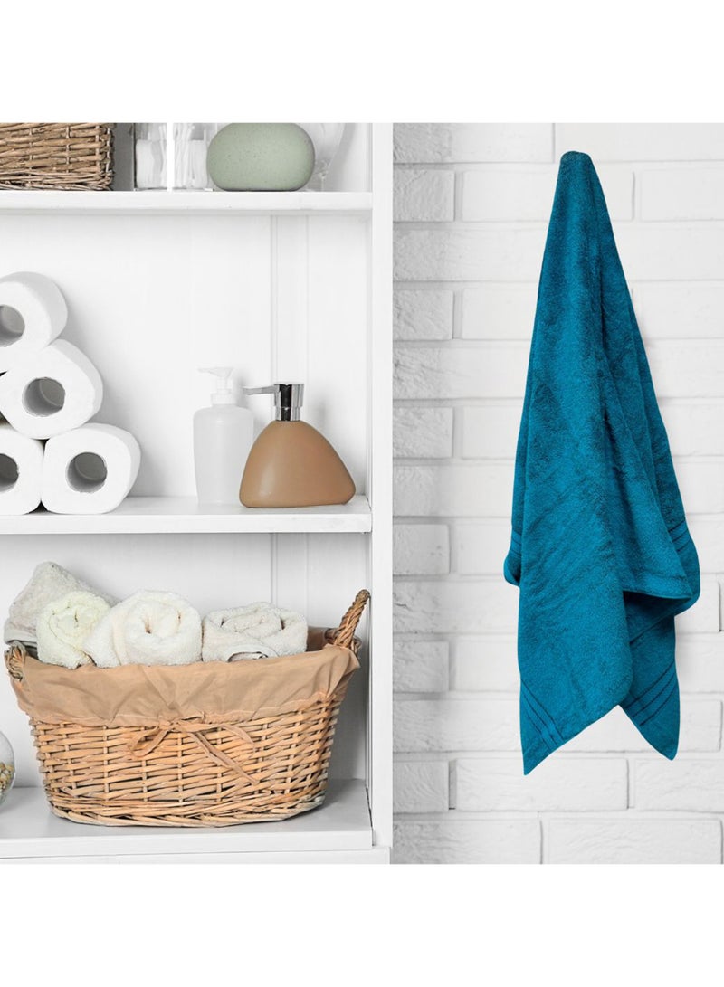كاسينو Kassino 8 Piece Towels Set - 100% Combed Cotton Includes 2 Bath, 2 Hand & 4 Face Towels, Soft & Quick-Dry, Highly Absorbent, Double Stitched Hotel Towels Quality | Petrol  - Image 4