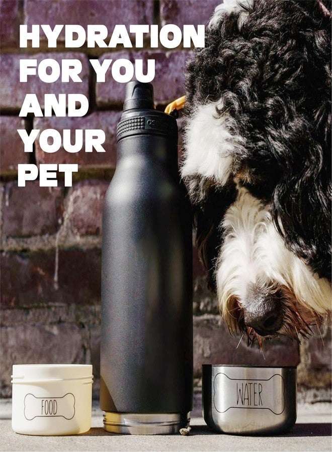 أسوبو زجاجة أسوبو للكلاب - زجاجة مياه معزولة من الفولاذ المقاوم للصدأ مع وعاءين قابلين للإزالة للطعام والحلويات والماء - زجاجة سفر مناسبة للحيوانات الأليفة للمشي لمسافات طويلة والرحلات البرية والمغامرات الخارجية - Image 2