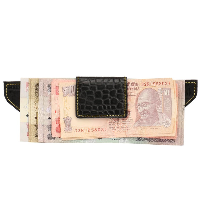 Rustic Leather Leather Wings Magnetic Paper and Note Clip (BlackYellow) - Image 4