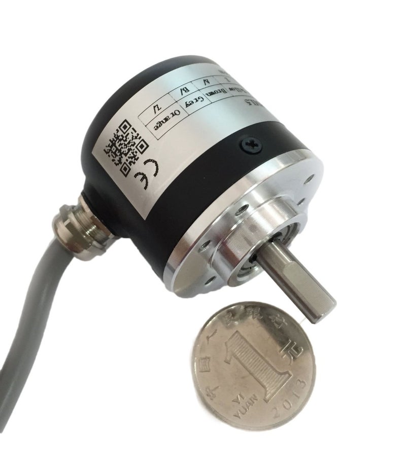 CALT 38mm Outer Diameter 6mm Solid Shaft Rotary Encoder 200PPR Line Driver Output 5V Power Supply - Image 1