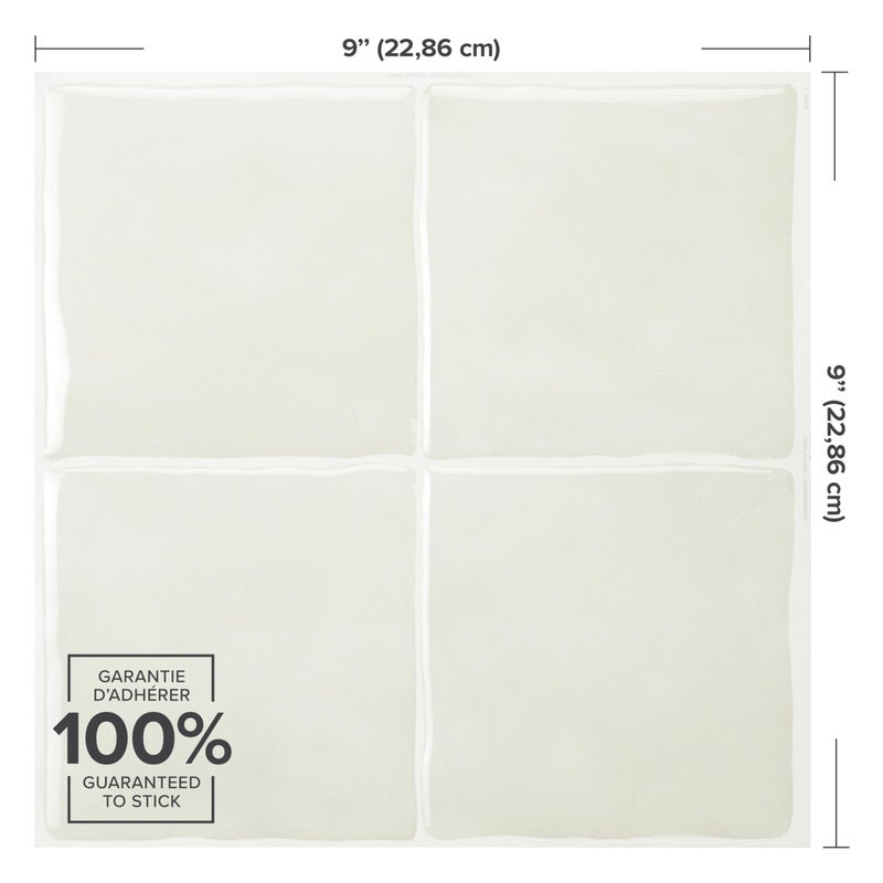 SMART TILES Peel and Stick Backsplash - 5 Sheets of 9" x 9" - 3D Adhesive Peel and Stick Tile Backsplash for Kitchen, Bathroom, Wall Tile, Oia - Image 4