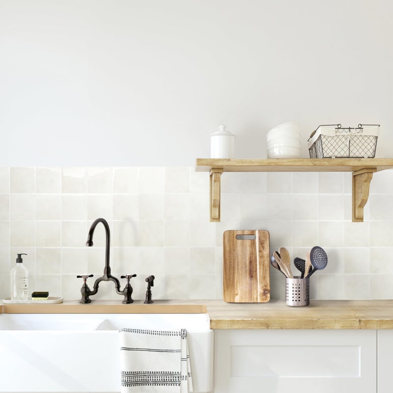 SMART TILES Peel and Stick Backsplash - 5 Sheets of 9" x 9" - 3D Adhesive Peel and Stick Tile Backsplash for Kitchen, Bathroom, Wall Tile, Oia - Image 2