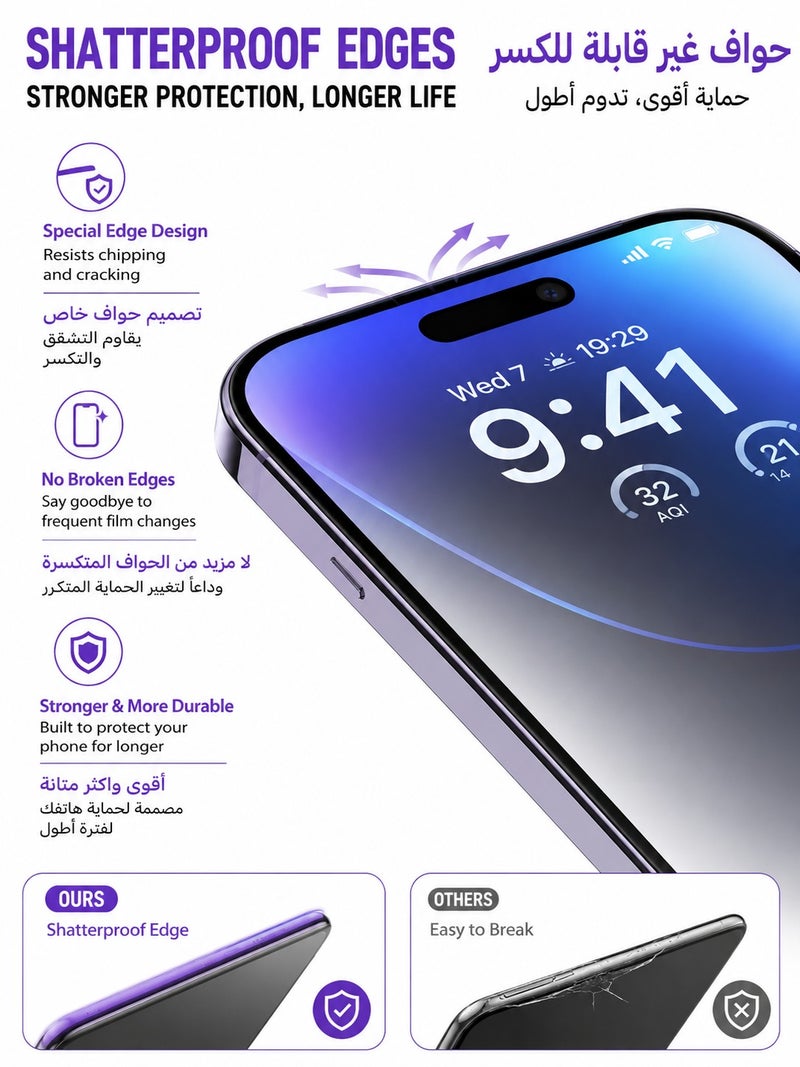 2.5D HD Full Screen Tempered Glass Screen Protector 1-Pack, Dustproof & Anti-Static for iPhone 16 & iPhone 17 Series - Image 4
