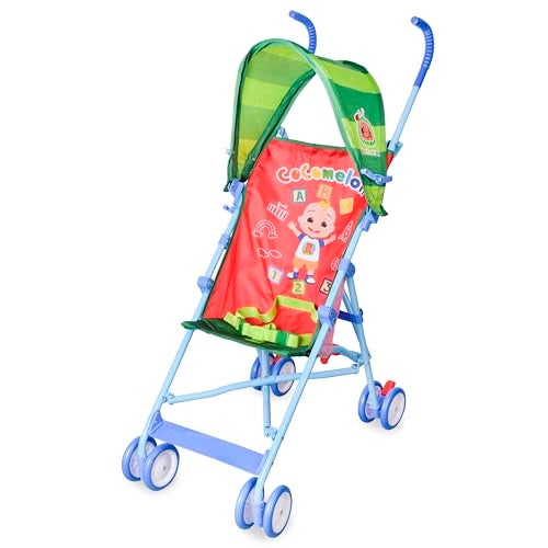 Cocomelon Sunny Days Entertainment CoComelon Official Umbrella Stroller with Canopy Red Travel Stroller for Newborns Toddlers and Kids Large - Image 1