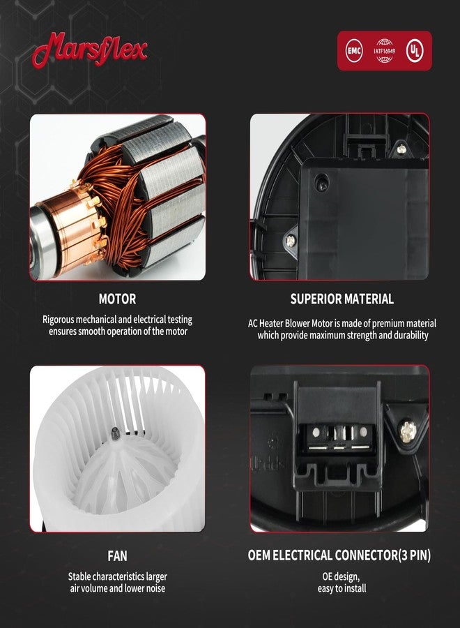 Marsflex محرك مروحة التبريد الأمامي Marsflex 700298 لسيارات تويوتا سيكويا موديلات 2008-2022، وتويوتا سيينا موديلات 2011-2017، ومحرك مروحة التبريد موديلات 2009-2021، رقم القطعة الأصلية: 75050 87103-0C050 87103-0C051 - Image 3