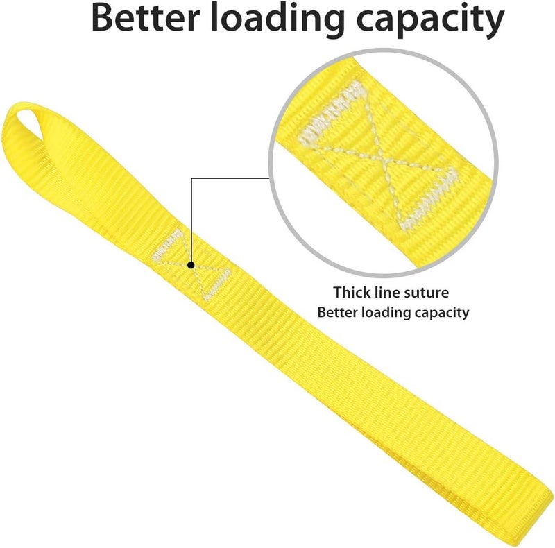 JCHL Soft Loop Tie Down Straps 1800Lbs Load Capacity, Tie Down Loops for Securing ATV UTV Motorcycles Scooters Dirt Bikes Lawn Garden Equipment Yellow (8 Pack) - Image 3