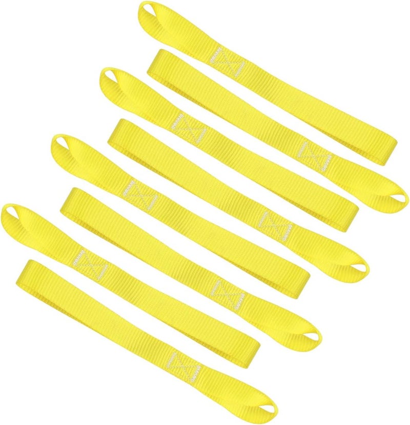 JCHL Soft Loop Tie Down Straps 1800Lbs Load Capacity, Tie Down Loops for Securing ATV UTV Motorcycles Scooters Dirt Bikes Lawn Garden Equipment Yellow (8 Pack) - Image 1