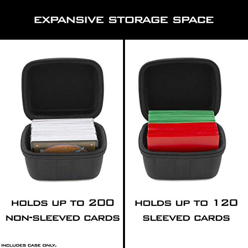 CASEMATIX Card Deck Box for Up To 200 Cards - Hard Shell Playing Card Case with Non-Scratch Fabrics and Metal Carabiner Compatible with Magic The Gathering and Other TCGs, Case Only - Image 2