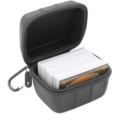 CASEMATIX Card Deck Box for Up To 200 Cards - Hard Shell Playing Card Case with Non-Scratch Fabrics and Metal Carabiner Compatible with Magic The Gathering and Other TCGs, Case Only - Image 1