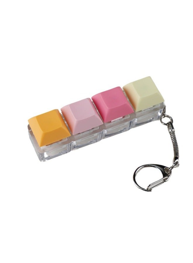 Press Transparent Candy Color 2 Holes 3 Holes 4 Holes Can Be Freely Matched With High Special Black Black Tea Green Axis Keyboard Shaft Experience Device-Color:4-hole Transparent No. 2 Green Shaft Without Light  - Image 1